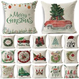 Christmas Decorations Festival Ornaments Throw Cushion Covers Living Room Decor Linen Couch Pillowcase Home Party Outdoor Sofa Decoration