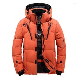 Men's Down Thick Warm Men Winter Jacket Coat Hooded Solid Fashion Parka High Quality Windproof Casual Slim Mens Overcoat