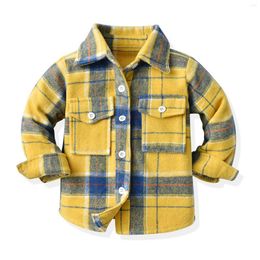 Jackets Boys Snow Coat Size 12 Toddler Girls Shirt Jacket Plaid Long Sleeve Kids Turn Fleece Designer Coats
