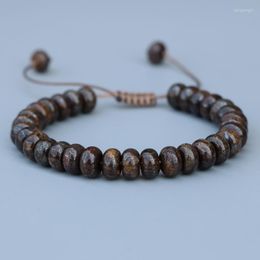 Strand EDOTHALIA 5 8mm Abacus Beads Natural Stone Bracelets For Men & Women Antique Gray Matte Onyx Bead