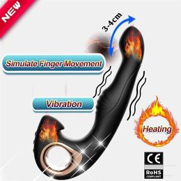 Sex toy massager Heating Double Tickling Vibrating Male Prostate Massager Fast Peristaltic Anal Plug Buttplug G-Spot Vibrator Toys For Men 18
