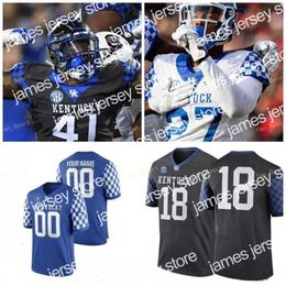 American College Football Wear Thr NCAA College Jerseys Kentucky Wildcats Custom 57 Dermontti Dawson 22 Jared Lorenzen 33 Travis Tisdale 56 Kash Daniel Football Sti