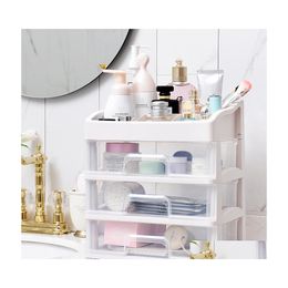 Bathroom Storage Organisation Mti Layer Cosmetic Der Makeup Organiser Women Jewellery Container Make Up Brush Cotton Swabs Lipsticks Dhrz6