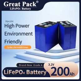 Deep Cycle 16PCS 3.2V 200Ah 100% Full Capacity LiFePO4 Battery Cell Rechargeable Brand New Grade A Lithium Ion Solar Power Bank
