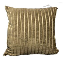 Pillow 55x55cm Champagne Jacquard Cover Sofa Decorative Stripe Cutting Velvet Throw Case