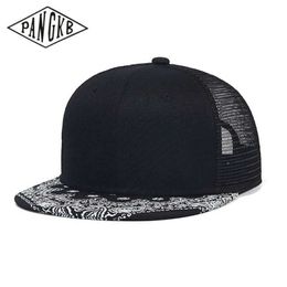 Snapbacks PANGKB Brand Paisley Cap blank black print summer mesh snapback hat new style sports adult outdoor sun breathable trucker cap 0105