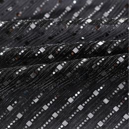 Clothing Fabric Glitter Crepe Sequin Metallic Yarn Lurex Mesh Tulle For Dress Wedding Gowns Black White Pink Red Blue By The Metre