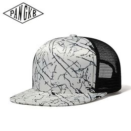 Snapbacks PANGKB Brand crack element Cap new style mesh breathable snapback hat adult outdoor summer beach vacation sun trucker cap 0105