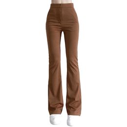 Women's Pants & Capris Xingqing Grunge 90s Urban Style Boot Cut High Waist Brown Vintage Skinny Fashion Indie Casual For Women Trousers