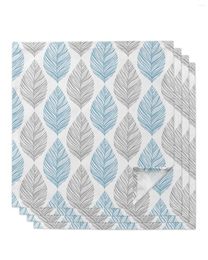 Table Napkin Blue Grey Leaf Texture Napkins Cloth Set Kitchen Dinner Tea Towels Design Mat Wedding Decor