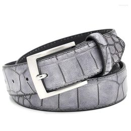 Belts Mens Fashion Waist Faux Crocodile Pattern With Split Leather Luxury Male Designer Belt Accessories