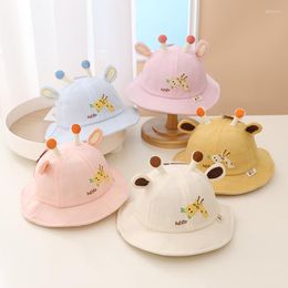 Hats Lovely Cartoon Giraffe Baby Bucket Hat Soft Summer Outdoor Boys Girls Sun Toddler Children Fisherman Cap Bonnet