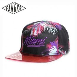 Snapbacks PANGKB Brand 305 CAP Pink miami printing hip hop sports snapback hat for men women adult outdoor casual sun baseball cap 0105