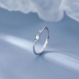 Wedding Rings Exquisite Moonstone Oval Adjustable Ring For Women Sweet Charming Chic Trendy Design Opening Personality Birthday Jewellery