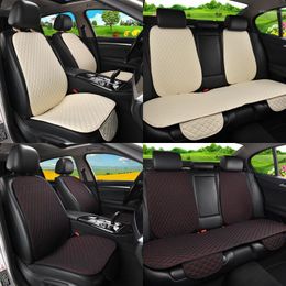 Car Seat Covers Flax Cover Protector With Backrest Front Rear Back Waist Washable Cushion Pad Mat For Auto Universal Fit Most