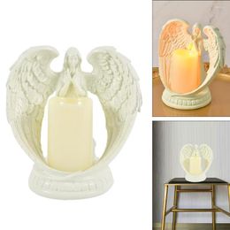 Candle Holders Bereavement Gifts Sympathy Memorial Angel Wing Resin Statue Holder Church Remembrance Condolence Present