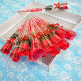Decorative Flowers Stem Anniversary Artificial Decorations Girl Friend Valentine Gift Roses Soap Flower Fake