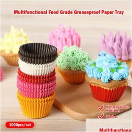 Gift Wrap 1000Pcs Mini Size Chocalate Paper Liners Baking Muffin Cake Cups Forms Cupcake Cases Solid Colour Party Tray Mould Drop Deli Dhi0W