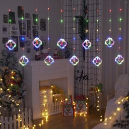 Strings EU Plug 220V Christmas LED Fairy Curtain Light String Year Decor Lamp Holiday Lighting For Home Party Bedroom Decoration