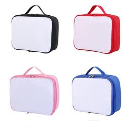 DHL50pcs Ice Packs Sublimation Move DIY Blank White Student Polyester portable thick expression Horizontal Fund lunch bag Isothermic Bags