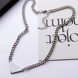 Necklace Designer Jewellery Necklaces Chain Chains Link Jewellery Letter Triangular Pendant Custom Love Pendants Women Womens Stainless Steel 2024