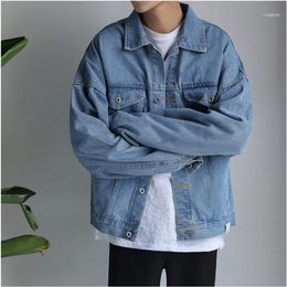 Men's Jackets Autumn Winter 2023 Fashion Loose Denim Jacket Korean Students Washed Teenagers Motorcycle Coat1