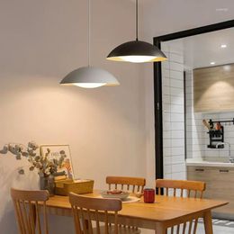 Pendant Lamps Modern LED Lights White Black Hanging Kitchen Fixtures Length Adjustable Bedroom Dining Room Home Coffee Bar Chandelier