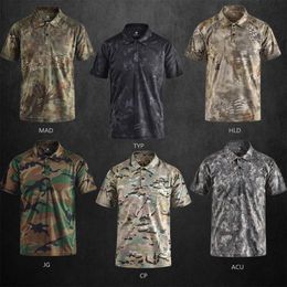 Men's Polos 2023 Shirts Tactical Camouflage Shirt Summer Casual Clothing With Patches Typhon Multicam Fast Dry