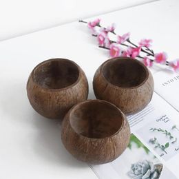 Bowls Chic Coconut Shell Bowl Safe Container Upstanding Candle Holder Creative