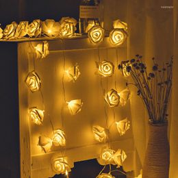 Strings 2M 20LED Battery Operated LED Rose Flower Light Christmas Holiday String Lights For Valentine Wedding Party Garland Decoration
