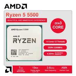 AMD New Ryzen 5 5500 R5 5500 3.6 GHz 6-Core Twelve-Thread Gaming CPU Processor 7nm L3=16M 100-000000457 Socket AM4 PCIe 3.0