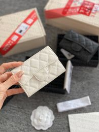 7A Top Wallet CF Mini Card Bag Women Bag Caviar Fashion Diamond Pattern Metal LOGO Buckle Opening Classic Designer Product
