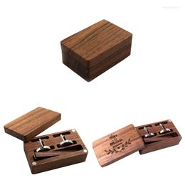 Jewellery Pouches F19D Portable Tie Clip Box Wood For CASE Engagement Proposals Ceremony Displa