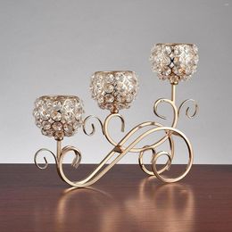 Candle Holders 3 Arms Candelabras Crystal Holder Candlestick Home Table Centrepiece Tea Light Candelabrum Tabletop Desktop Stand