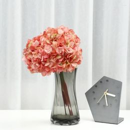 Decorative Flowers Hydrangea Heads With Stem DIY Wedding Centrepiece Real Touch Lifelike Silk Artificial Flower Faux