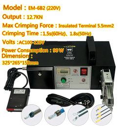 EM-6B1 EM-6B2 Electrical Type Terminal Crimping Machine Tools Crimp Variety of Terminals Equipped with 7 Crimping Dies Ferrament