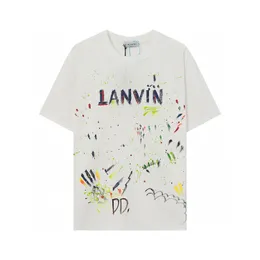Lanvis Tshirt Polo Shirt Men's Plus Tees Lanvinn Shirt Embroidered Lanvis Tshirt Designer Printed Polar Style Wear With Street Pure Cotton Womens Tshirts 907