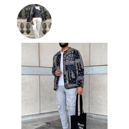 Men's Jackets Simple Cashew Nut Retro Pattern Print Jacket Men Coat Lightweight Comfortable