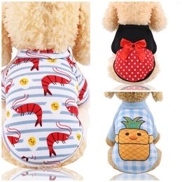 Dog Apparel Winter Clothes Sweater Coat Jacket For Small Dogs Puppy Shrimp Pineapple Fruits Print Cotton Pet Clothing Chihuahua