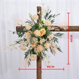 Decorative Flowers Artificial Flower Ball Custom Large Wedding Table Centrepieces Stand Decor Geometric Shelf Party Stage Display
