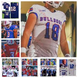 American College Football Wear American College Football Wear Custom Stitched Louisiana Tech Football Jersey 47 DJ Johnson 15 Christian Archangel 40 Keveion'ta Sp