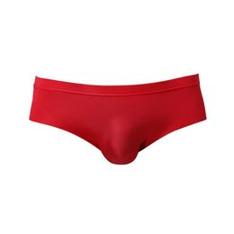 Underpants Mens Underwear European Size Pants Ultra-Thin Ice Silk Briefs Transparent Sexy Low Rise Panties Youth Solid Colour