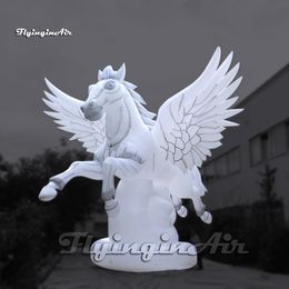 Большая белая надувная модель летающей лошади модель воздушной статуи с крыльями для концертной сцены украшения