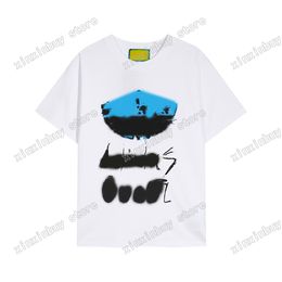 xinxinbuy Men designer Tee t shirt Paris Hand-painted graffiti letters print short sleeve cotton women white black gray XS-2XL