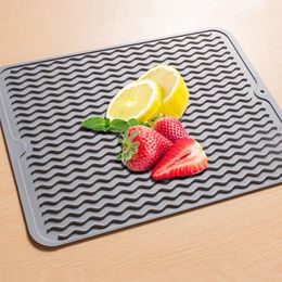 Table Mats Wavy Silicone Drainage Mat Anti-slip Easy To Clean Kitchen Drain Sink High Temperature Resistant Placemat 40 30cm