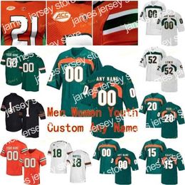 American College Football Wear Miami Hurricanes Football Jersey 47 Michael Irvin 1 Mark Walton 46 Clive Walford 35 Vernon Carey Jr NCAA College Men Women Youth Jersey