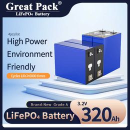 4-16PCS 3.2V 320AH Deep Cycle Rechargeable LiFePO4 Brand New Grade A DIY Home Solar Storage System Power Bank Battery Cell