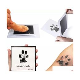 Dog Apparel Super Large Pet Cat Baby Handprint Or Footprint Contactless Stamp Pad Wash Printing Ink Nontoxic And Mess Drop Delivery Dhg5H