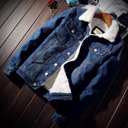 Men's Jackets Men Jacket And Coat Trendy Warm Fleece Thick Denim Winter Fashion Mens Jean Outwear Male Cowboy Plus Size1