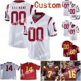 American College Football Wear Thr NCAA College Jerseys USC Trojans 5 Reggie Bush 7 Matt Barkley 29 Kedon Slovis 19 Matt Fink 42 Ronnie Lott Custom Football Stitched